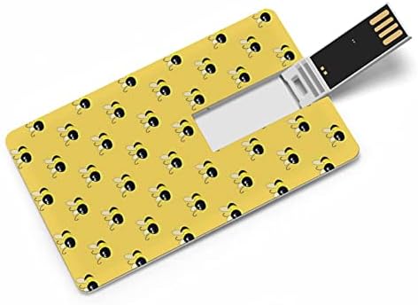 כרטיס דפוס דבורים צהוב USB 2.0 כונן הבזק 32 גרם/64 גרם דפוס מודפס מצחיק