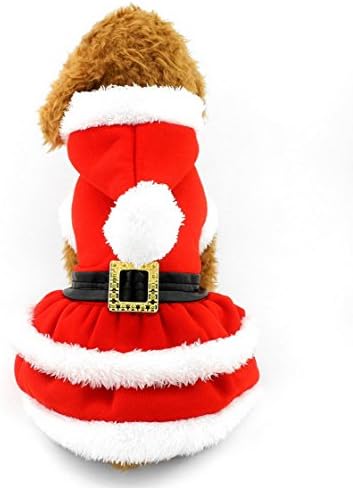שמלת חליפת סנטה גור של זוניאה עם זונה, תלבושת כלב קטן תחפושת חיית מחמד סוודר חג מולד קפוצ'ון קפוצ'ון כלב מעיל מעיל חורף לבוש בגדים תלבושות