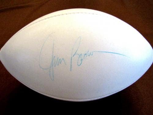 ג'ים בראון קליבלנד בראונס HOF חתום אוטומטי ווילסון NFL כדורגל פאנל JSA - כדורגל חתימה