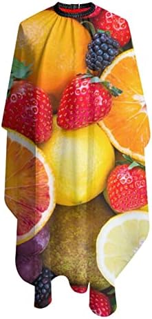פירות צבעוניים דפוס לימון כתום תספורת תספורת סינר שיער חיתוך סלון כף 55 x 66 אינץ