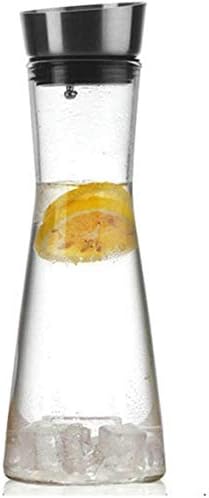 קומקום זכוכית קנקן מים קרח קרח מיץ קר עם מכסה נירוסטה בורוסיליקט זכוכית קומקום ליין אדום מיכל יין חלב קרח מים קר קפה חם 900 מל כוס תה