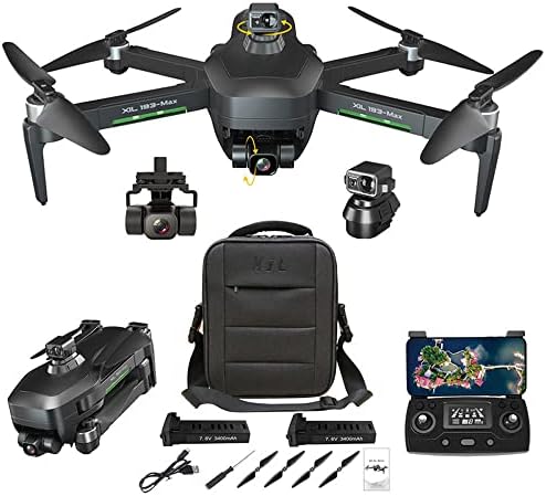 RFZHANZ RC AUX DRONE עם מצלמת 4K למבוגרים 3 קמ HD HD הובלת וידאו הימנעות ממכשול 3 צירים Quimbal Quadcopter עם EIS נגד מברשת אנטי-מברשת