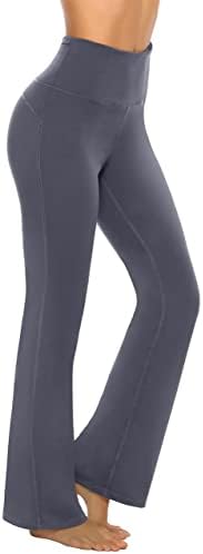 מכנסי יוגה מגוונים לנשים של Afitne עם כיסים, אימון מותניים גבוהים מכנסי יוגה מבטלים בקרת בטן 4 מכנסי מתיחה של דרכים