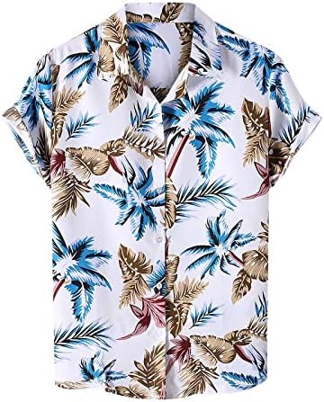 NARHBRG שנות ה -80 שנות ה -90 ALOHA HAWAIIAN חולצות לגברים HIPSTER RETRO כפתור למטה חולצה שרוול קצר חולצת חוף קיץ טרופי