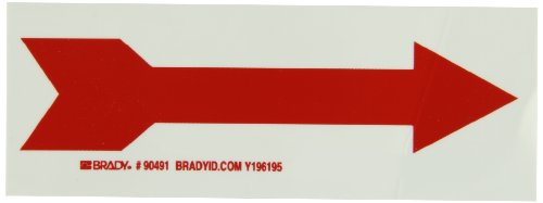 Brady 90491 זוהר-בחושך פוליאסטר מפוליאסטר זוהר-בחושך ושלט כיווני, 2.500 x 7, אגדה חץ ימין
