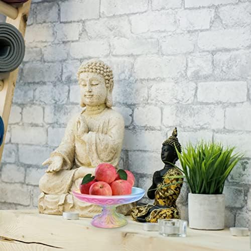 קערת פירות זכוכית באנגו -זכוכית מציעה צלחות פולחן מנה מגש פירות בודהיסטית המציעה למזבח בודהה קומולט טיבטי ציוד בודהיסטי 7 אינץ 'מגשי כלים