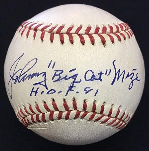 ג'וני חתול גדול Mize Hof 81 חתום בייסבול PSA/DNA Yankees - כדורי חתימה עם חתימה