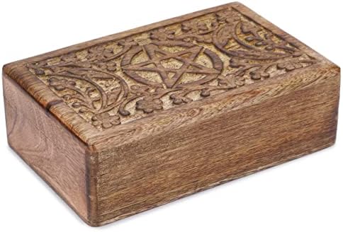 אג'וני עץ מעץ בעבודת יד קופסת דקורטיבית זעירה לבנה וחומה - שימוש רב תכליתי כאחסון תכשיטים, קופסת שעונים, נהדרת למתנות
