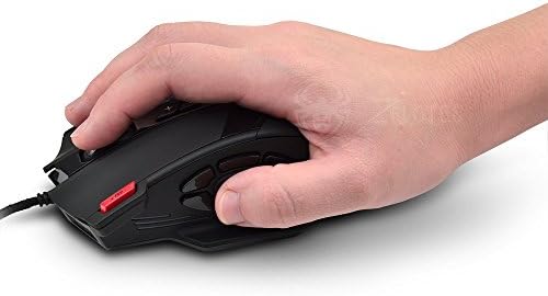 עכבר גיימינג למחשב, 12 כפתורים הניתנים לתכנות עכבר ארגונומי, עכבר קווי 4000 דפי, עכבר מחשב לד, עכבר משחקי מחשב למחשב נייד, מק, שחור