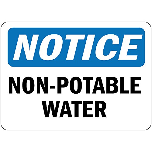 שימו לב למים שאינם ראויים לשתייה OSHA ויניל תווית מדבקה מדבקה 7 אינץ 'x 5 אינץ'