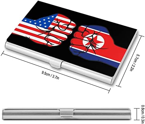 ארהב אמריקה נגד צפון קוריאה אגרוף דגל עסקים מזהה כרטיס מחזיק סילם מקרה מקצועי מתכת שם כרטיס ארגונית כיס