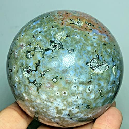 אוקיינוס ​​נדיר טבעי כדור ג'ספר מלוטש ריפוי כדור אבן ים + מעמד