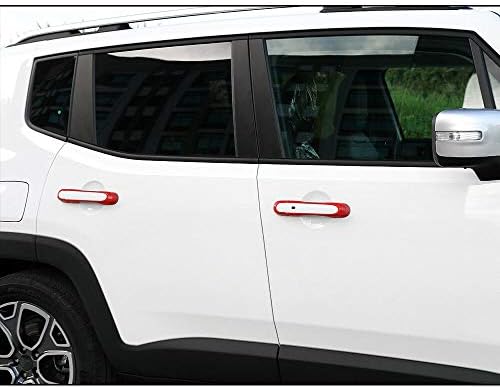 8PC רכב אדום ABS רכב חיצוני דלת חיצונית כיסוי ידית לג'יפ Renegade 2015 2017
