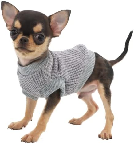 Lophipets סוודרים של כלבים קלים לגורים כלבים קטנים גור צ'יוואווה יורקי בגדים/אפור/xs