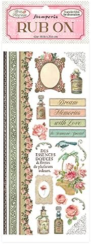 Stamperia Rub-On 4 x8.5-Rose Parfum Borders & Parfumes -dflrb14
