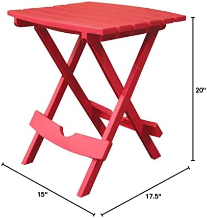 Adams Manufacturing 8500-26-3700 שולחן צדדי פלסטיק Quik-Fold®, אדום דובדבן