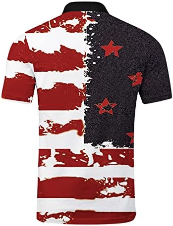 4 ביולי חולצות לגברים מצחיק, גברים פטריוטי פולו גולף חולצות 4 ביולי אמריקאי דגל קצר שרוול חולצה