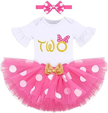 בגדי תינוקות פרוע פרוע שני יום הולדת שני טול טוטו פולקה נקודות שמלה חצאית נסיכה סט לצילום