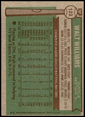 1976 Topps 123 וולט וויליאמס ניו יורק ינקי VG/Ex Yankees