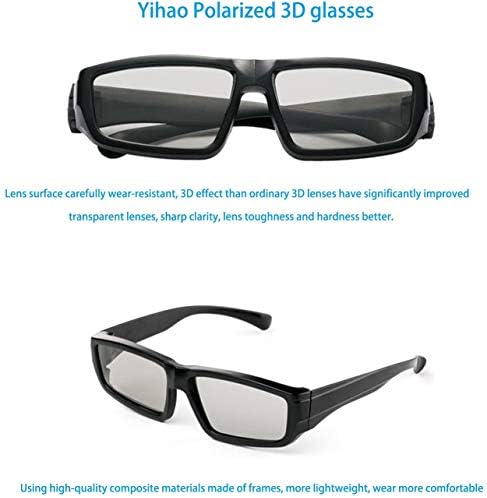 פסיבי 3ד משקפיים מקוטב עדשות עבור פסיבי 3ד טלוויזיות ראלד קולנוע מקרנים סוני שארפ סמסונג פיליפס, הערה: לא תואם עם 3ד פעיל תריס טלוויזיה
