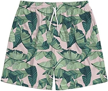 4 ז'הוזי חולצות הוואי גברים, גברים שוחים גזעי גזעים המותניים אלסטיים מהיר חוף יבש מהיר בטנה בטנה בגדי ים בגדי ים