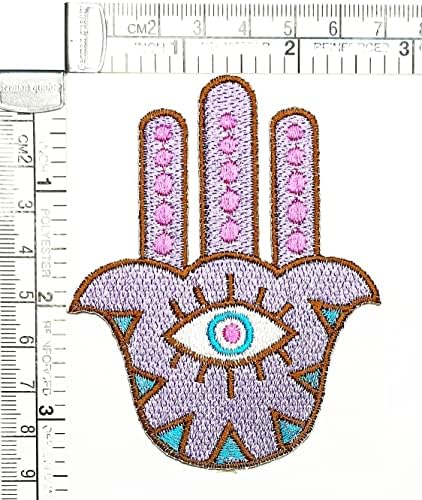 קליינפלוס 3 יחידות. סגול חמסה יד עין רעה בודהה יד תיקוני מדבקת אמנויות קריקטורה ילדי ילדים תיקון סימן סמל תלבושות עשה זאת בעצמך אפליקציה