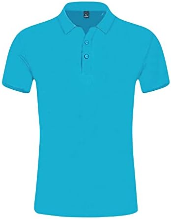 חולצות פולו קלאסיות לגברים חולצות פולו עסקיות מזדמנים לחות קיץ מפתחת כותנה בסיסית ספורט גולף פולו צמרות תכלות