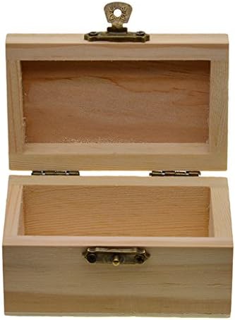 קופסת תכשיטי עץ קובואידית לא גמורה עם מארגן אבזם נעילה לייצור כלי אמן מתנה ותיבת אחסון מברשות