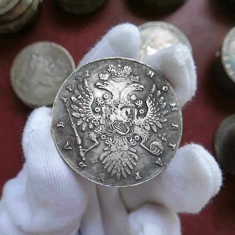 1737 מטבע נחושת רוסית אנה אנה I Ivanovna מטבע כסף עתיק מטבע חוץ מטבע חוץ