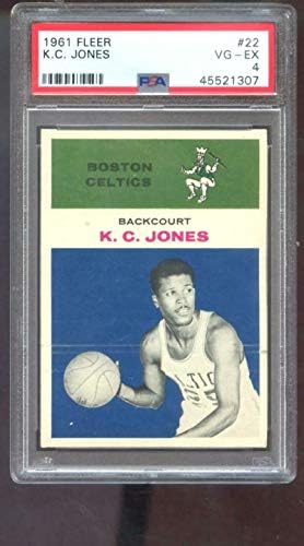 1961 Fleer 22 K.C. Jones KC Rookie RC PSA 4 כרטיס כדורסל מדורגת 1961-62 - כרטיסי כדורסל לא חתומים