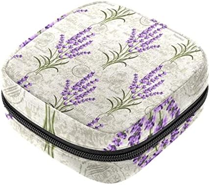 אחסון תיק עבור תחבושות היגייניות, נייד עבור נשים בנות רחיץ לשימוש חוזר, צרפתית בציר פרח סגול לבנדר