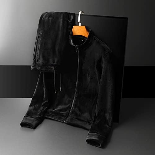 MMLLZEL סתיו וחורף ספורט שחור סט רטרו קוריאני של המכנסיים המקוריים עם שרוולים ארוכים חליפת ספורט זכר זכר