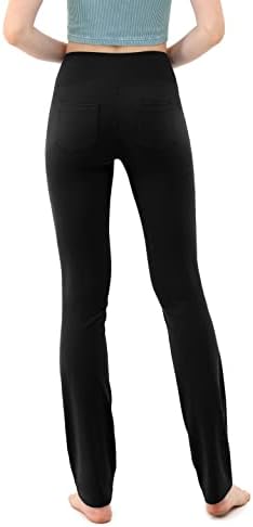אודודוס מכנסי יוגה ברגליים ישר לנשים עם כיסים אימון גבוה המותניים מכנסי חדר כושר מזדמנים