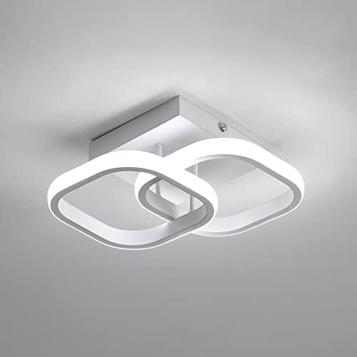 אורות תקרה לדאקסגד ריבועי נורית LED מודרנית LED תקרה גופי תאורה מקורה תאורה מקורה מנורת תקרה אקרילית לבנה לסלון, מטבח, מסדרון, חדר אוכל