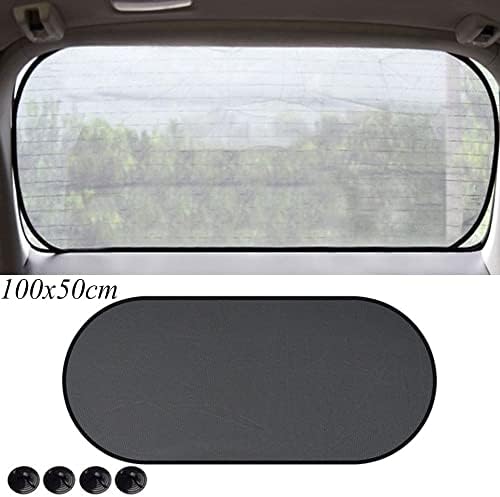 חלון אחורי רכב אחורי שמש עם כוס יניקה, הגנה על UV לשמש לחלון האחורי לרכב, מכסה רשת חוסם מאור שמש למכונית אחורי חלון אוניברסלי