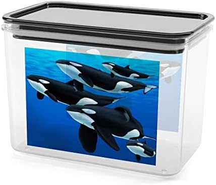 אורקה רוצח לווייתן אחסון קופסא פלסטיק מזון ארגונית מיכל מיכלי עם מכסה למטבח