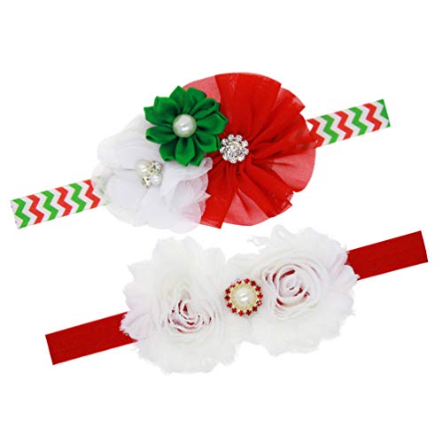 2 יחידות חג המולד פרח סרט ילדה שיער חישוקי סרט שיער להקת חמוד עניבת קשתות כיסוי ראש עבור בנות נוער