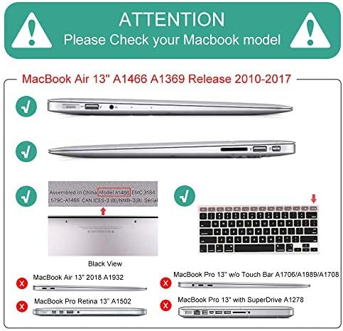 Mektron 2010-2017 עבור MacBook Air 13 אינץ 'מארז A1466 A1366, מארז מעטפת קשה מפלסטיק תואם ל- MacBook Air ישן 13.3 אינץ' 2017, פרחי קוסמוס