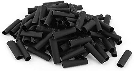 X-DREE 100 יחידות עוטף חוט שחור 6 ממ דיא חום כיווץ צינור שרוול 2: 1 (גוויאנה לכל קאבי טרמסטרינגנטטי קון גויאנה מסמל דה 6 ממ, דוטרו 2 ממ,