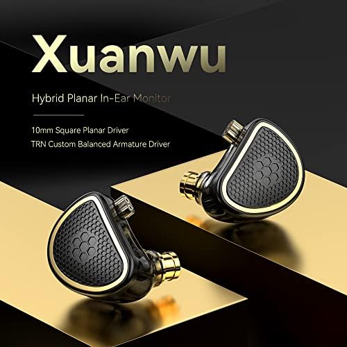 VXWK TRN XUANWU באוזניות צג אוזניות IEM 1BA+ נהג היברידי מישורי מרובע כבל QDC כבלים הניתנים לניתוח HIFI קווי אוזניות חוטיות