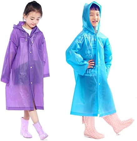 מעיל גשם לילדים, ילדים גשם פונצ'וס חירום לשימוש חוזר לטיולים קמפינגיים תרמילאים טיולים