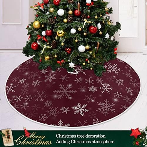 פתיתי שלג חג המולד עץ חג המולד חצאית 36 אינץ 'תפאורה ביתית לחצאית עץ חג המולד מחצלת לחג מסיבה שמח קישוט ביתי