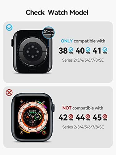 להקות NewDery עם מארז תואמות ל- Apple Watch 38 ממ 40 ממ 41 ממ, רצועות TPU מחוספסות עם מארז מגן לסדרת Apple Watch 8/7/6/SE/5/4/3/2/1, גברים,