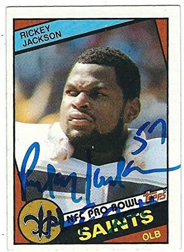 Rickey Jackson חתימה משנת 1984 Topps Card - כרטיסי כדורגל עם חתימה של NFL