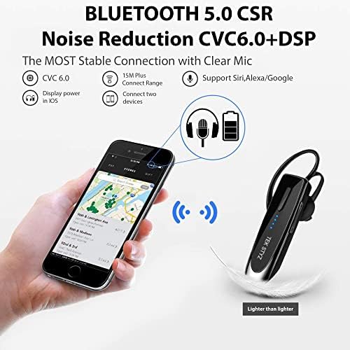 אוזניות Volt+ Tek Styz התואמות ל- BlackView BV7200 באוזן Bluetooth 5.0 אוזנית אלחוטית, IPX3 אטומה למים, מיקרופונים כפולים, הפחתת רעש