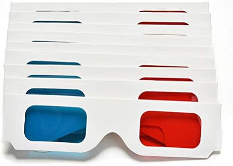 ליאנקסיאו-3 משקפיים מסגרת לבנה אדומה וציאן אנאגליף נייר קרטון ממוסגר משקפיים מקופלים לקולנוע קולנוע 20 יחידות