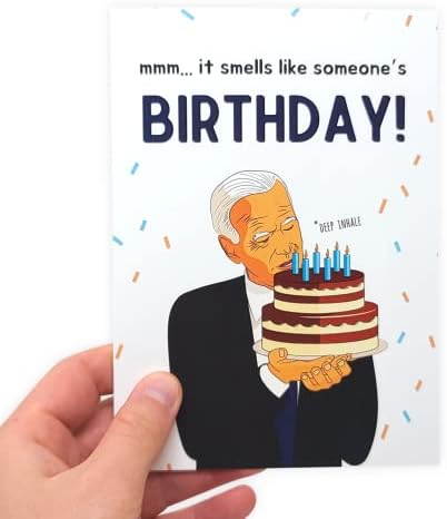 שפל ברכות מצחיק ג 'ו ביידן מרחרח ריח יום הולדת כרטיס / ג' ו ביידן איסור פרסום מתנה / פוליטי יום הולדת מזל טוב ג ' ו ביידן כרטיס
