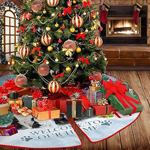 חצאית עץ 36 X36 כלב ביתי חדש חצאיות עץ חג מולד של שלג איש חיות מחמד קישוטי עץ חג המולד רך לקישוטים למסיבות חג עץ חג המולד