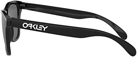משקפי שמש של אוקלי פרוגסקינס משקפי שמש מלוטשים שחור עם עדשה אפורה + מדבקה