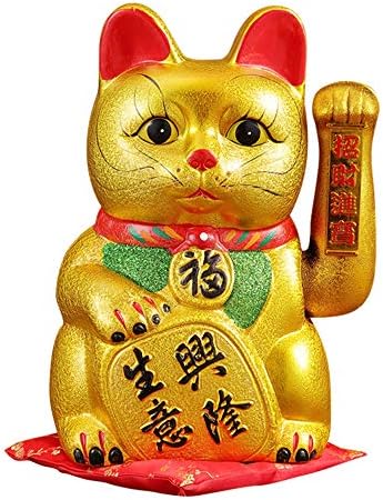 Xizhi Luck Cat- מנופף זרוע חתול 9 סנטימטרים זהב זהב הוא מתנות לחתול מזל מתנות, פנג שואי סיני לחתול למשרד ביתי למשרד הביתי